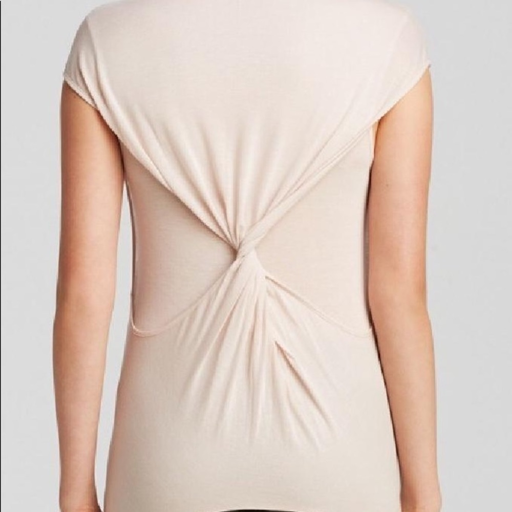 Helmut Lang Twist Back V Neck Jersey Top